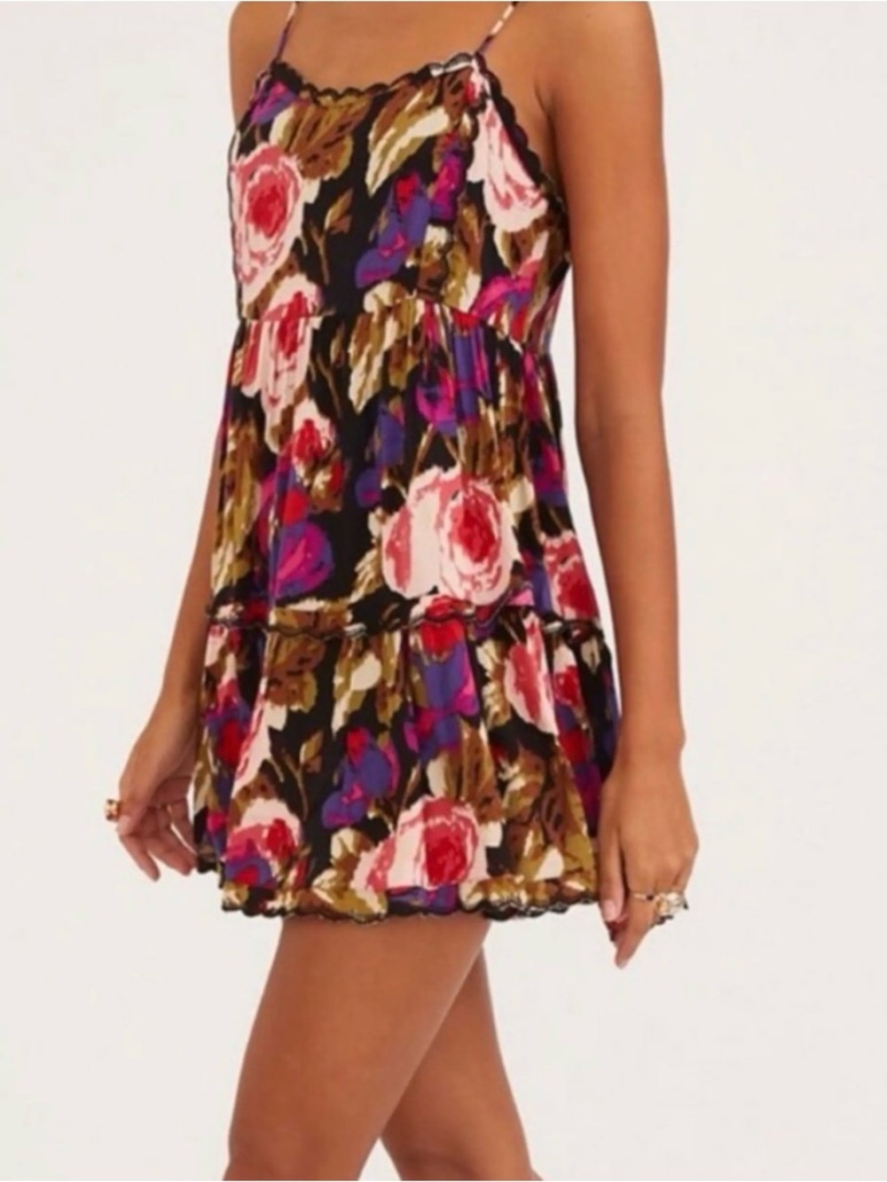 Urban Outfitters Floral Tiered Babydoll Dress - Small